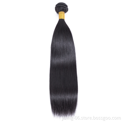 China Factory Supply Unprocessed 100% Mink 1b# Straight Brazilian Virgin Cuticle Aligned Hair and 4x4 Lace Closure in One Pack